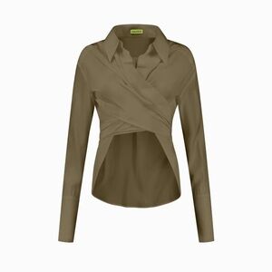 GAUGE81 Womens Sabinas Silk Blouse Size 38 US M NWT Green